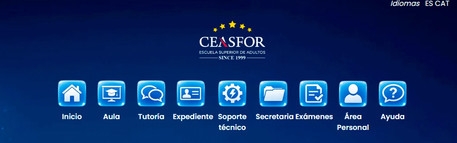 Barra de navegación intuitiva del campus virtual