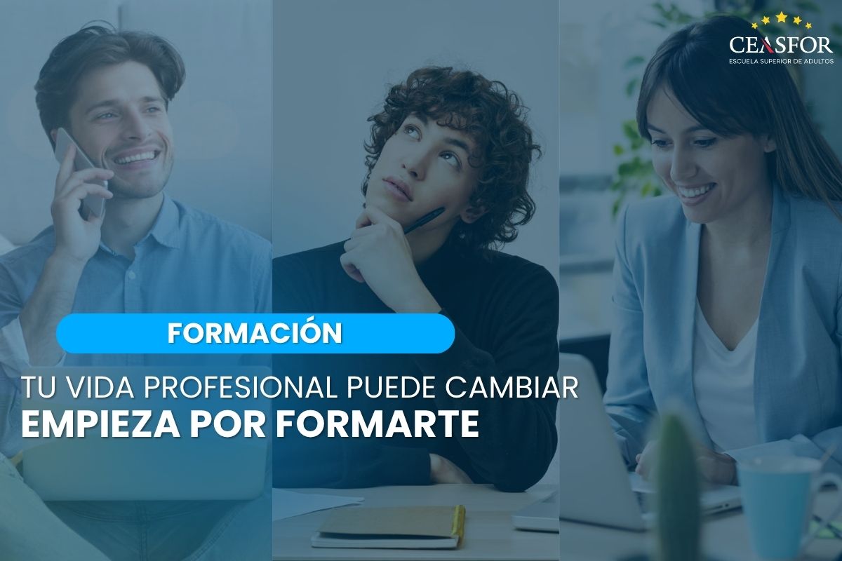 Personas adultas formándose para cambiar de rumbo profesional con Ceasfor.